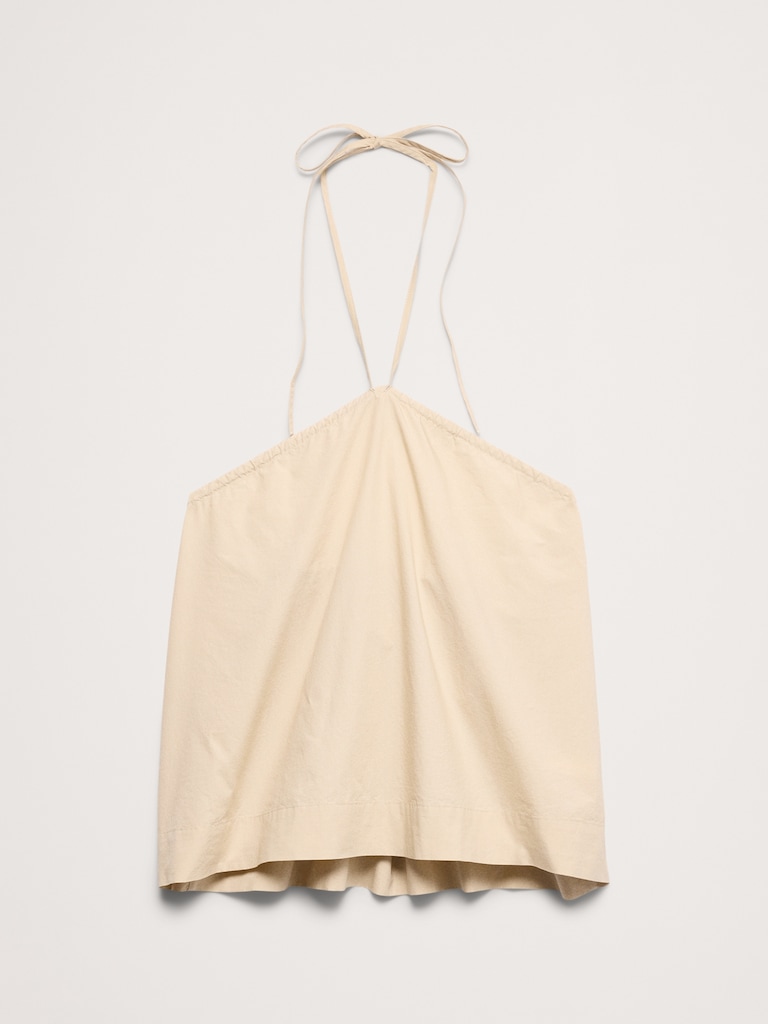 Cotton Poplin Halter Top