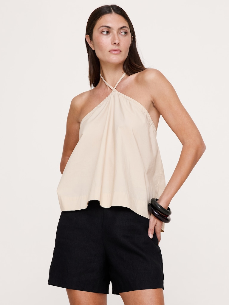 Cotton Poplin Halter Top