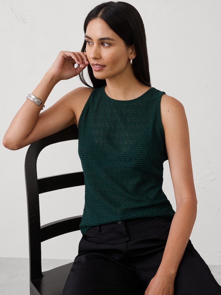 Sheer Jaquard Tank