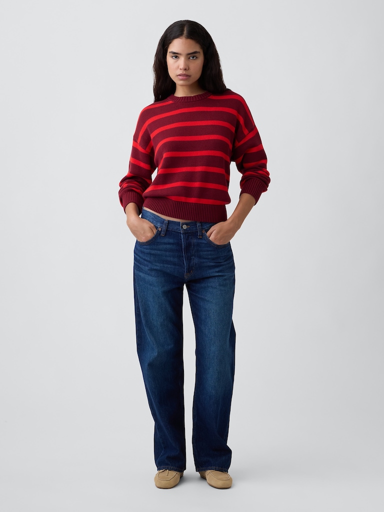Relaxed Stripe Crewneck Sweater