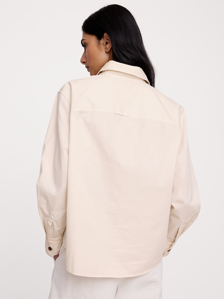 Relaxed Cotton-Twill Popover Shirt