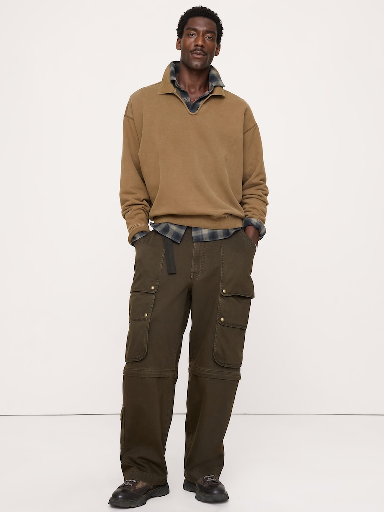 Cotton-Twill Cargo Convertible Pant