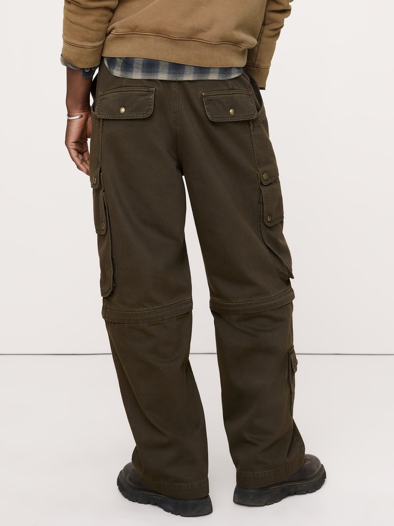 Cotton-Twill Cargo Convertible Pant
