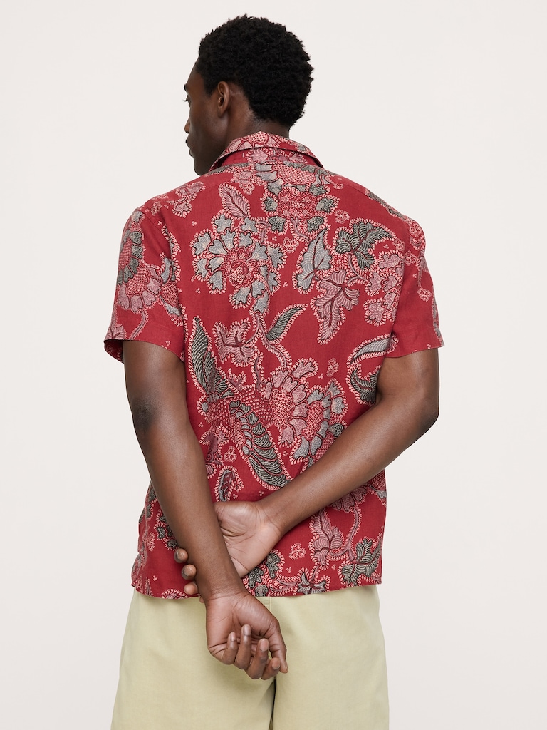 Standard-Fit Linen Resort Shirt