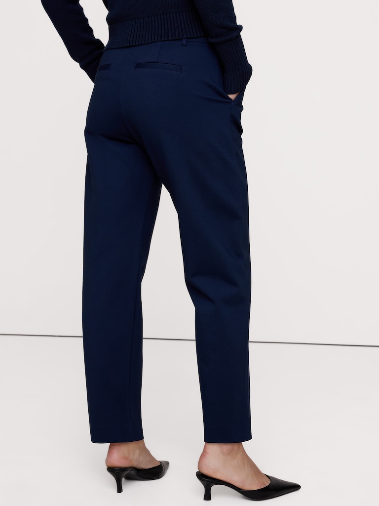 High-Rise Slim Drapey Ponte Pull-On Pant