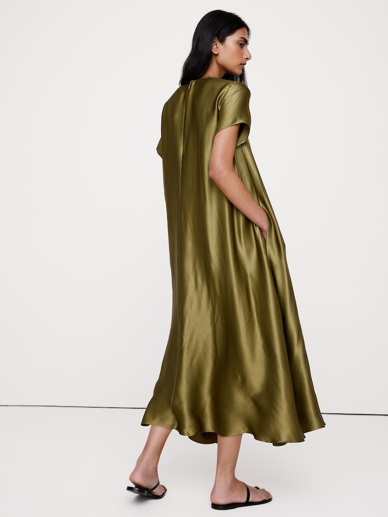 Italian Satin Trapeze Dress