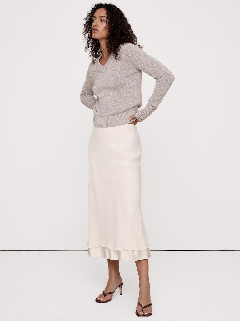 Layered Georgette Maxi Skirt