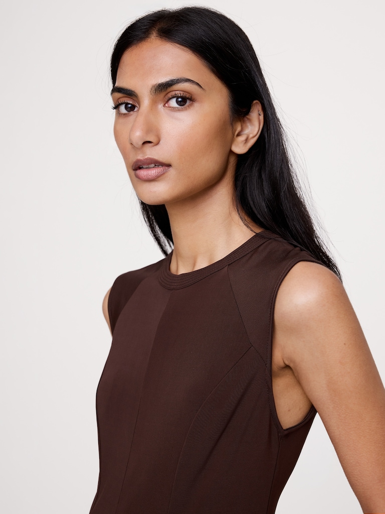 Matte Jersey Paneled Maxi Dress