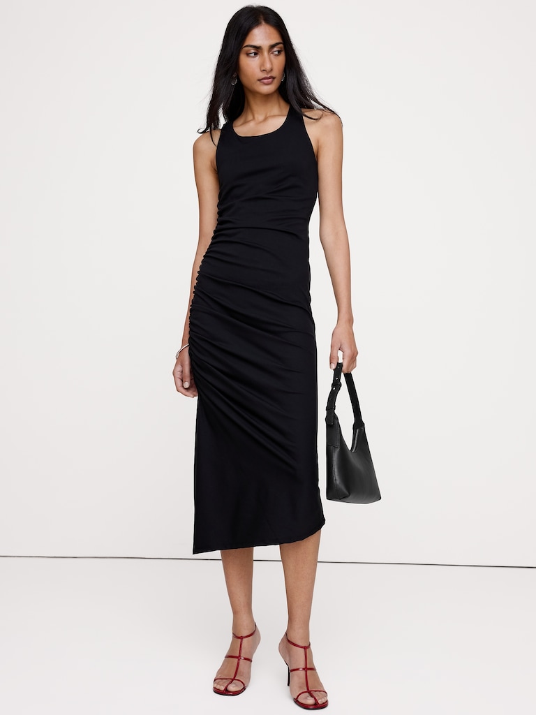 Ruched Jersey Midi Dress