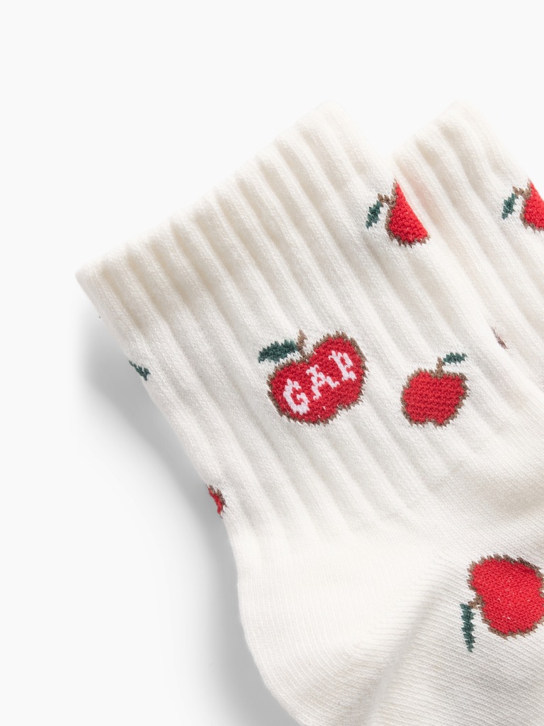 NYC Icon Print Half Crew Socks