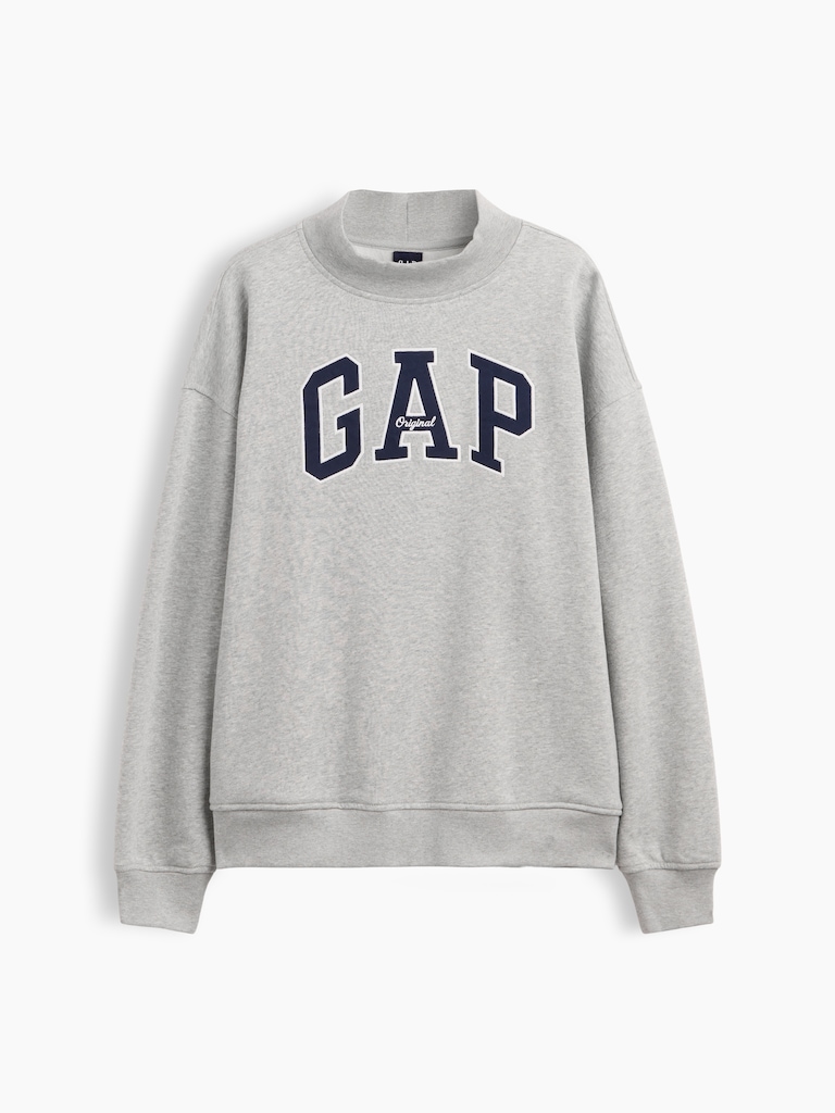 VintageSoft Oversized Mockneck Logo Sweatshirt