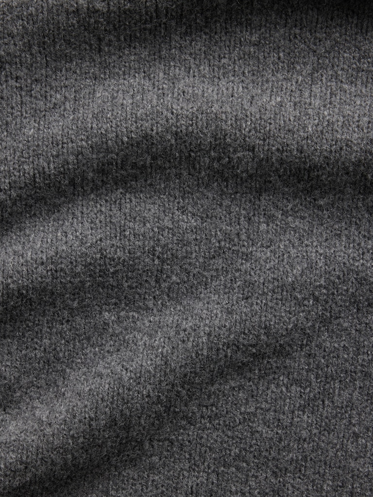 CashSoft Mockneck Elbow-Sleeve Sweater