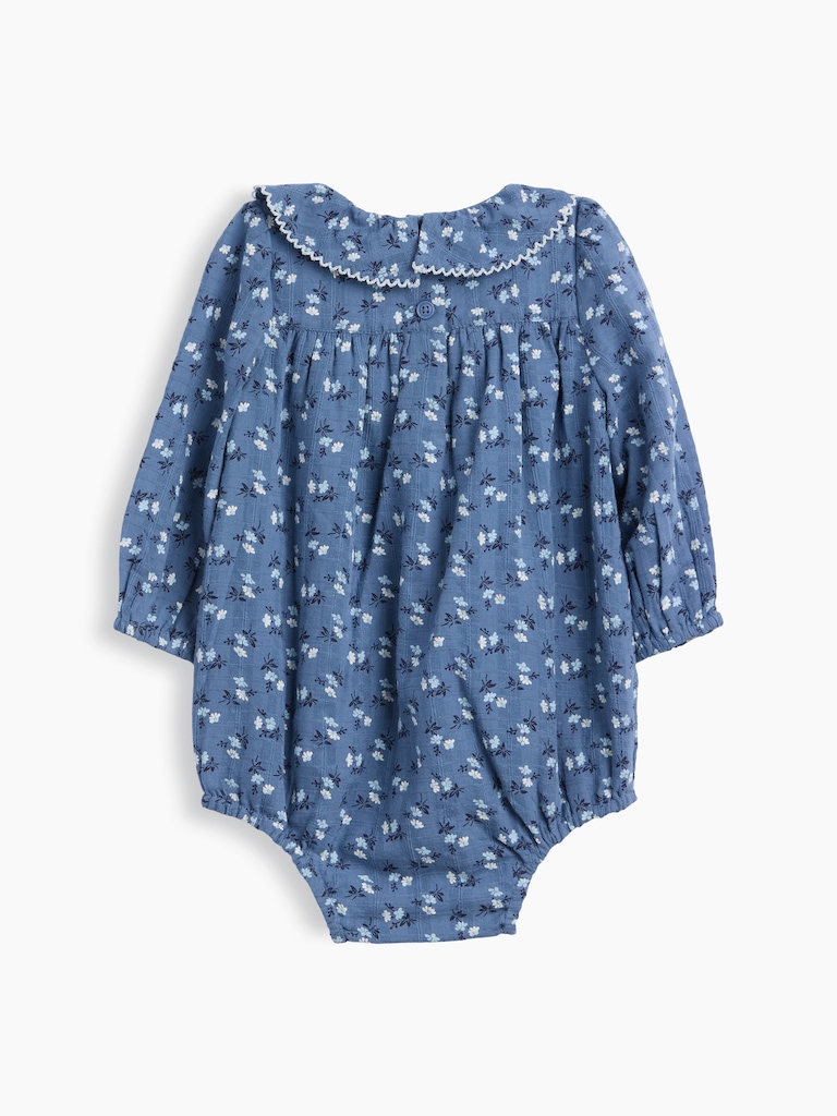Baby Ruffle Collar Floral Bubble Bodysuit