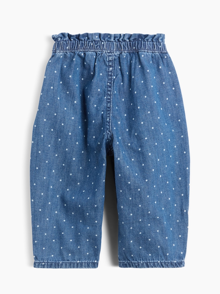 Baby Polka Dot Pull-On Ruffle Barrel Jeans