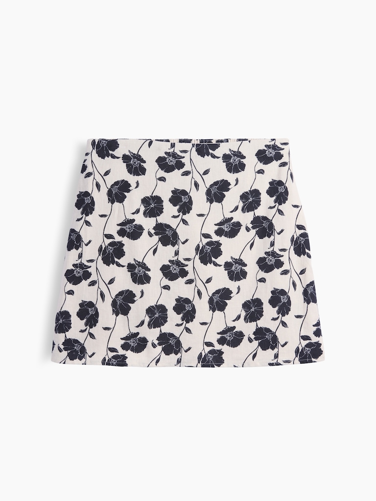 Linen-Blend Mini Skirt