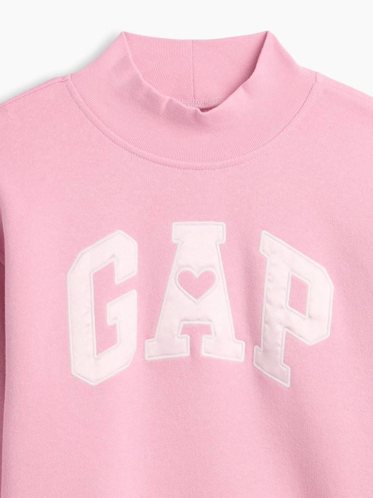 Kids Oversized Mockneck Logo Sweatshirt