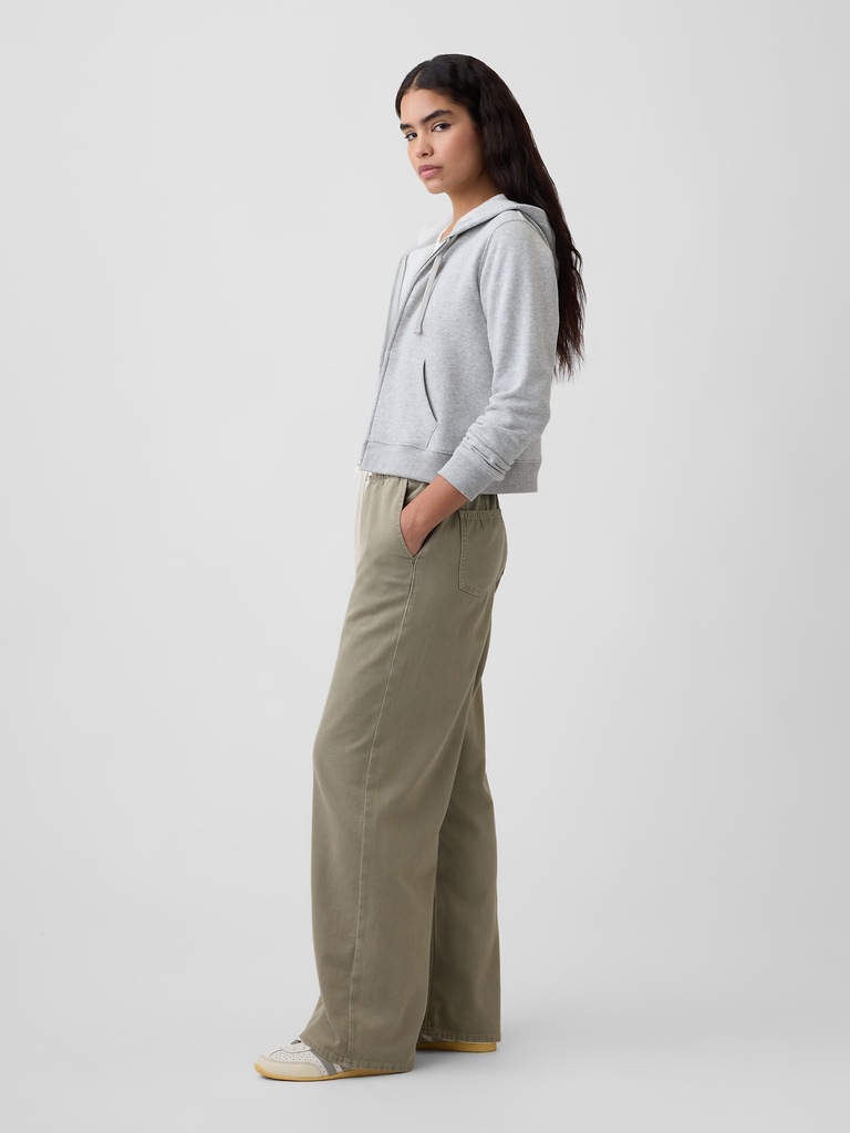 Mid Rise SuperLight Pull-On Wide-Leg Jeans