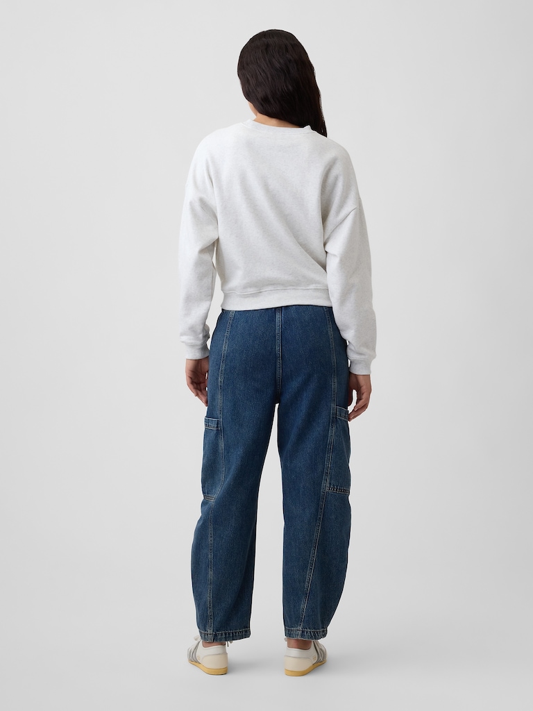 Mid Rise SuperSoft Pull-On Barrel Jeans