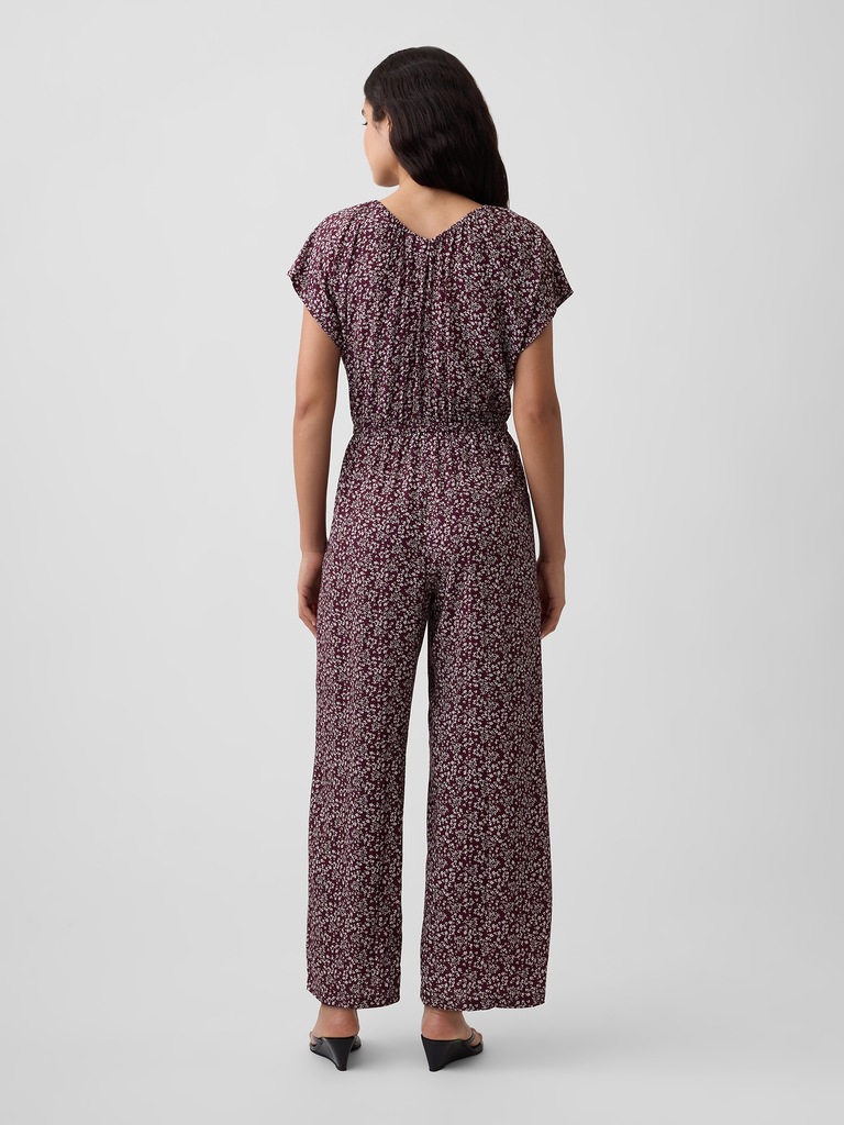 Flutter Sleeve Wide-Leg Jumpsuit