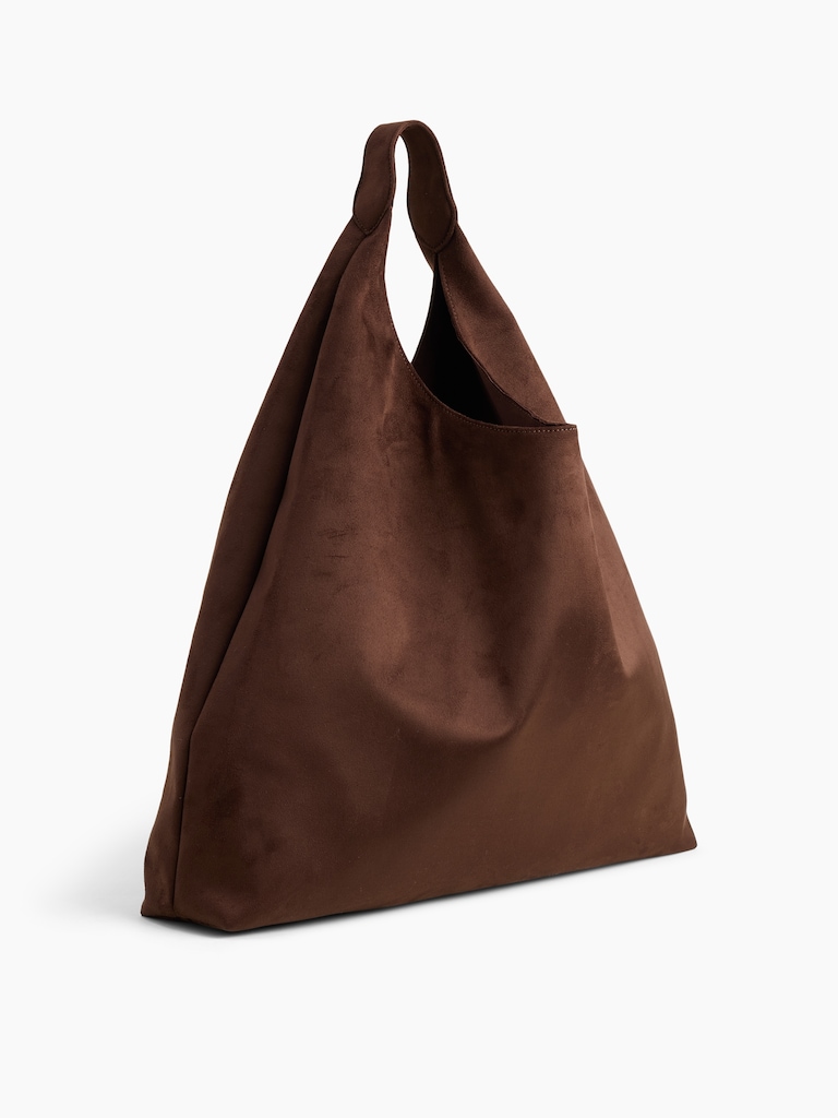 Slouchy Vegan-Suede Tote Bag
