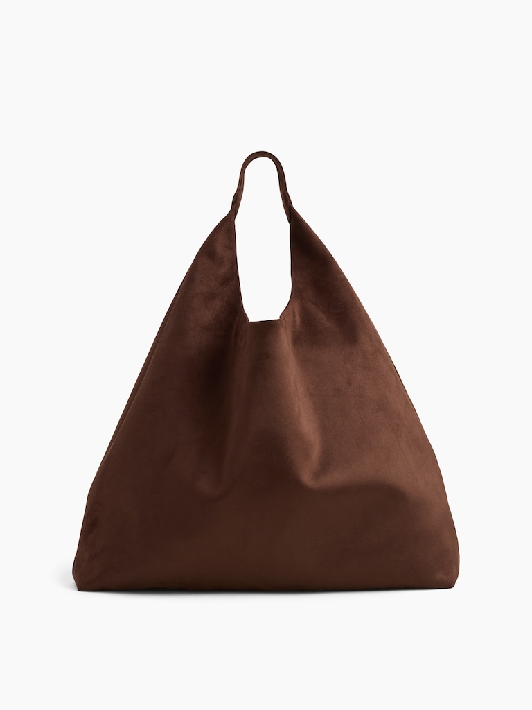 Slouchy Vegan-Suede Tote Bag
