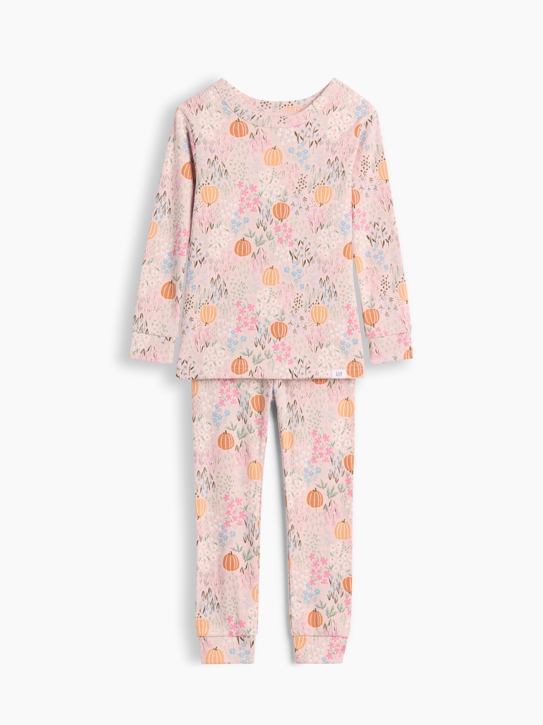 Baby & Toddler Organic Brushed Cotton Floral Pumpkin PJ Set