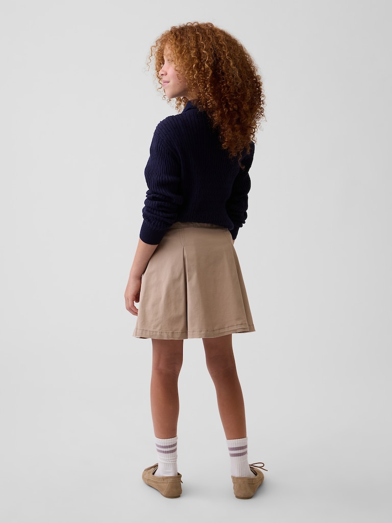 Kids Uniform Pleated Khaki Skort