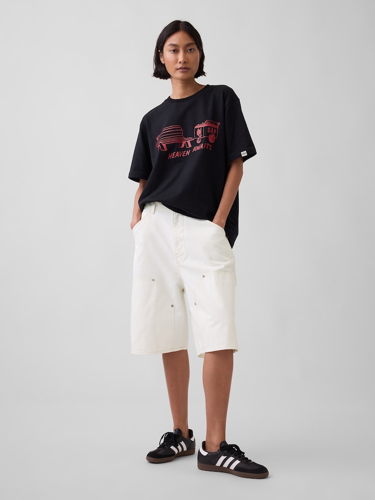 Adult Los Tacos No. 1 Canvas Denim Baggy Carpenter Shorts