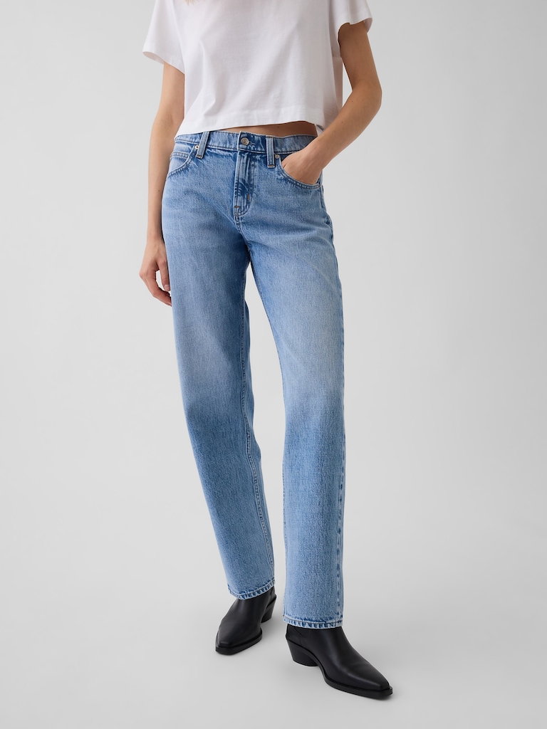 Mid Rise Straight Taper Jeans