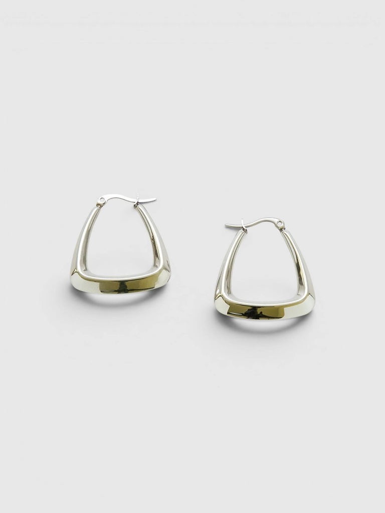 Admiral Row Silver Triangle Hoop Earrings