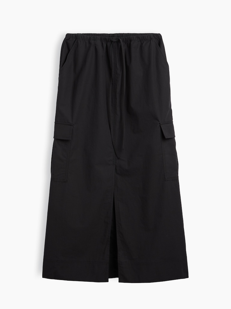 Poplin Easy Cargo Maxi Skirt
