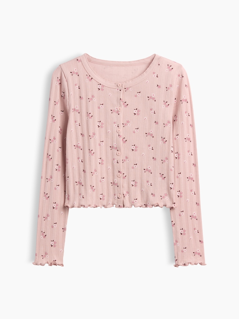 Kids Pointelle Rib Cardigan
