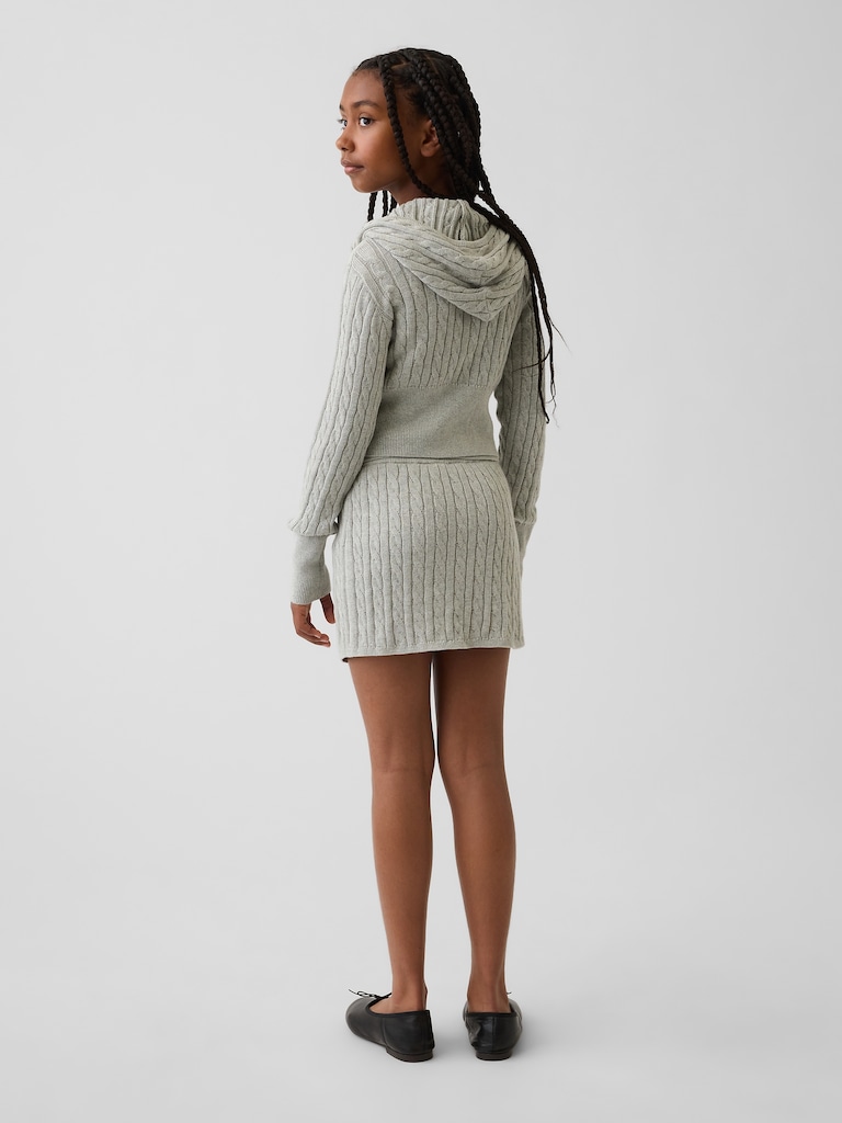 Kids Cable-Knit Sweater Skort