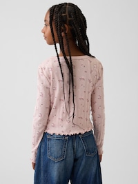 Kids Pointelle Rib Cardigan