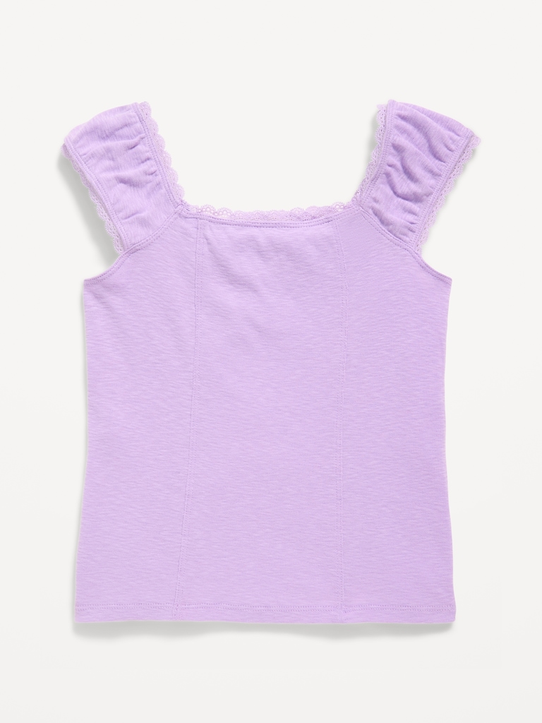 Short-Sleeve Ribbed Top for Girls