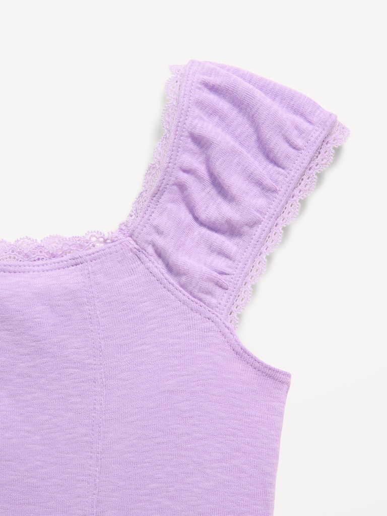 Short-Sleeve Ribbed Top for Girls