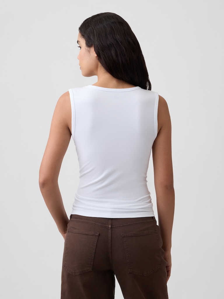 Ribbed V-Neck Tank Top