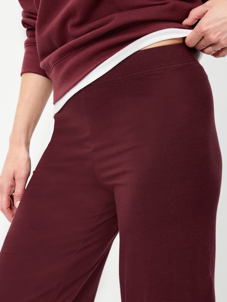 High-Waisted Fashion Wide-Leg Cropped Leggings