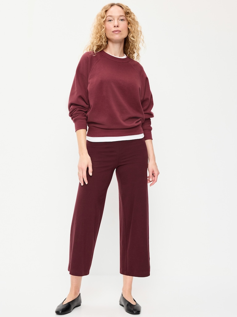 High-Waisted Fashion Wide-Leg Cropped Leggings