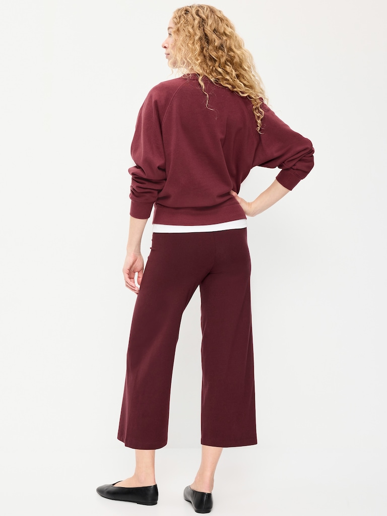 High-Waisted Fashion Wide-Leg Cropped Leggings