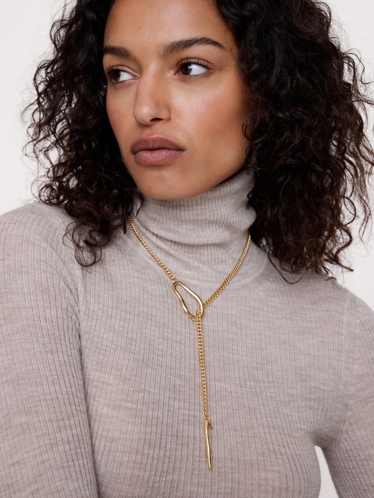 Abstract Oval Drop Necklace