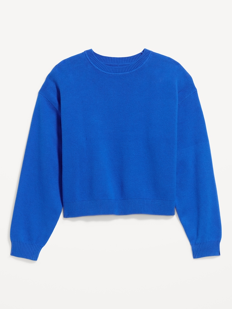 SoSoft Cotton Crew-Neck Cropped Sweater
