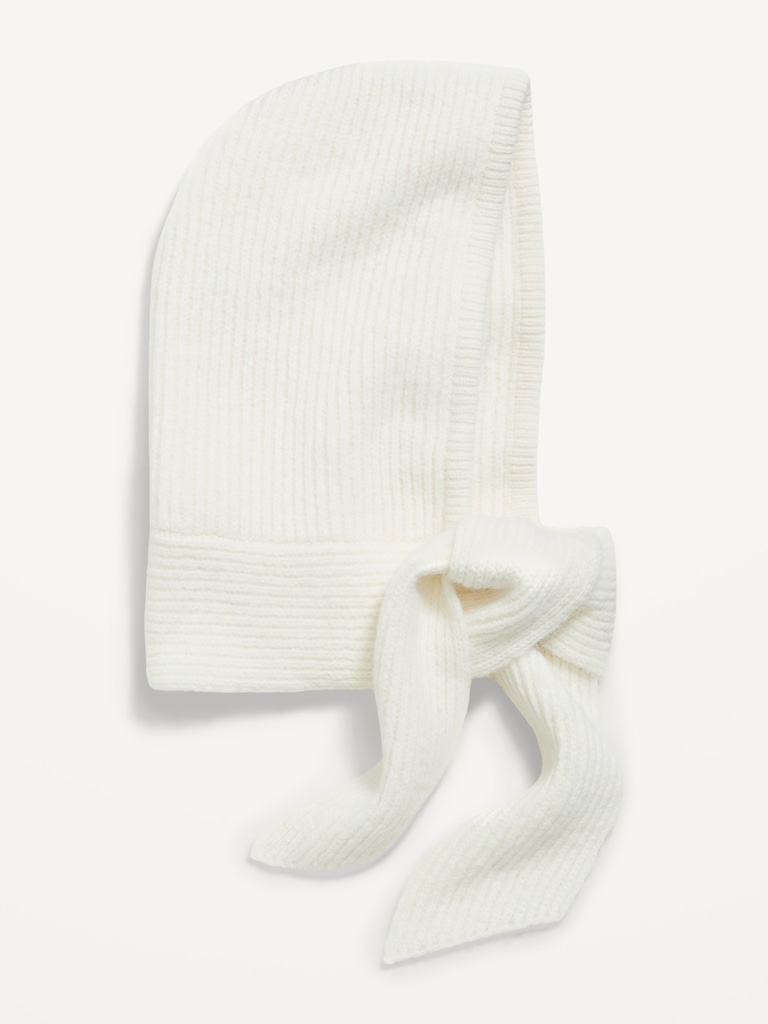 Rib-Knit Tie-Neck Bonnet