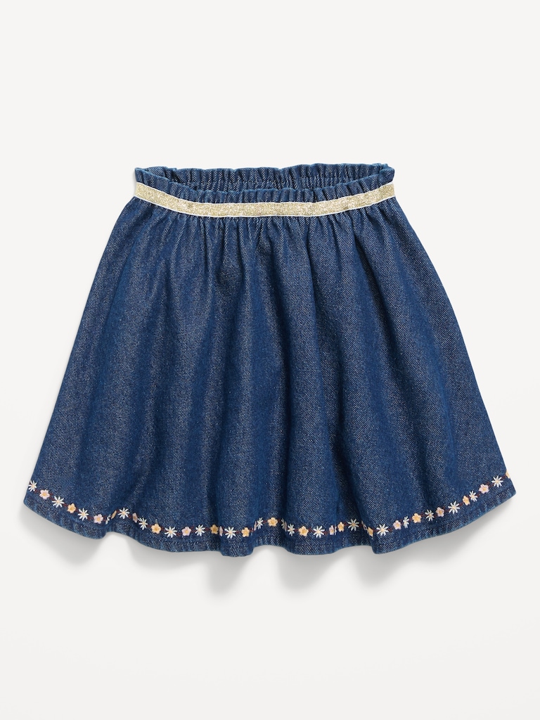 Embroidered Denim Skirt for Toddler Girls