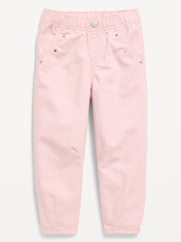 Pull-On Barrel-Leg Jeans for Toddler Girls