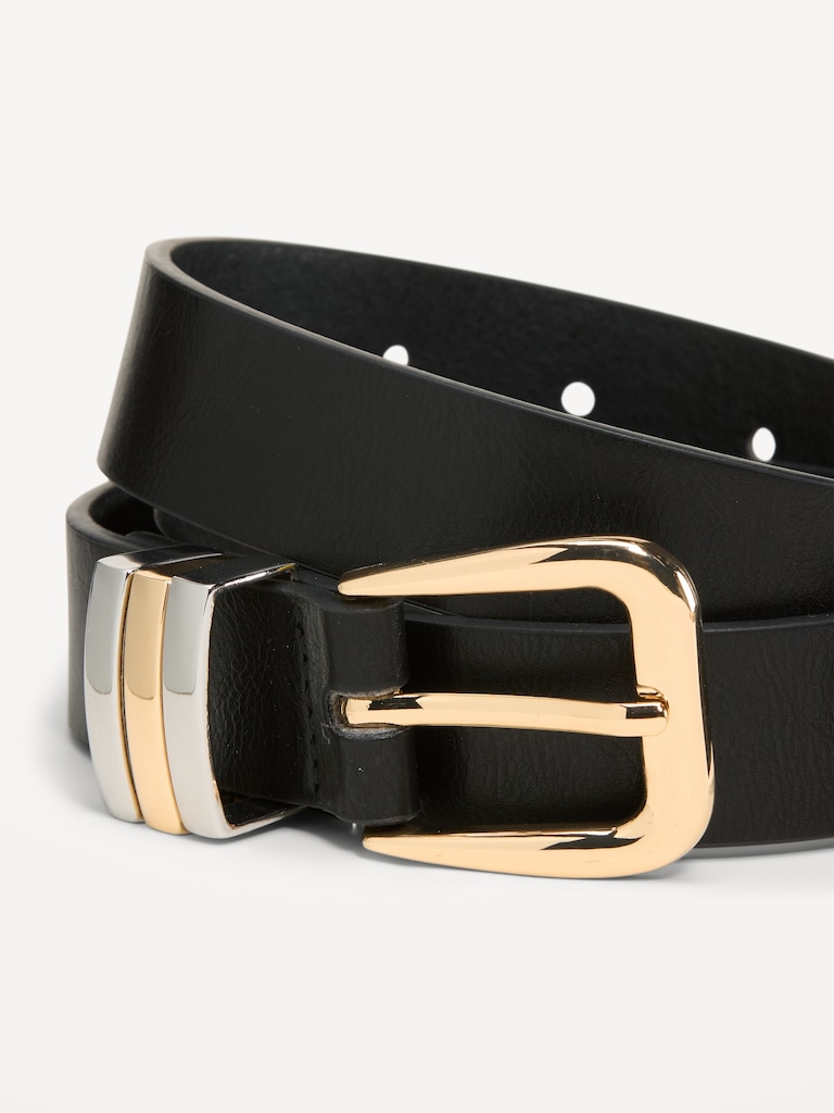 Triple-Loop Skinny Belt for Women