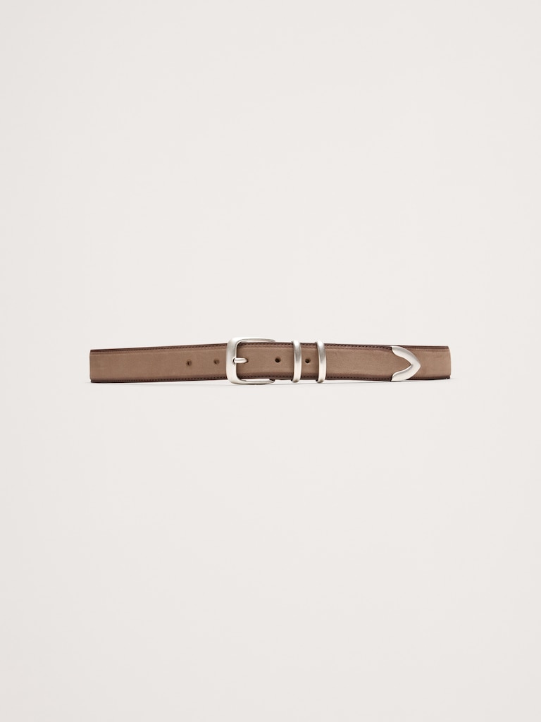 Western Nubuck Leather Belt