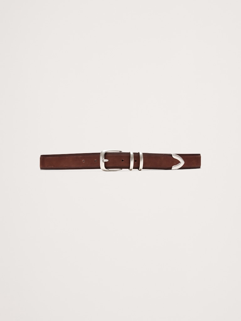 Western Nubuck Leather Belt