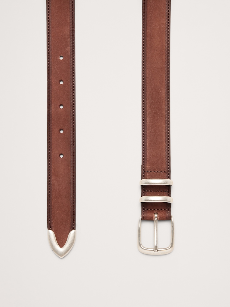 Western Nubuck Leather Belt