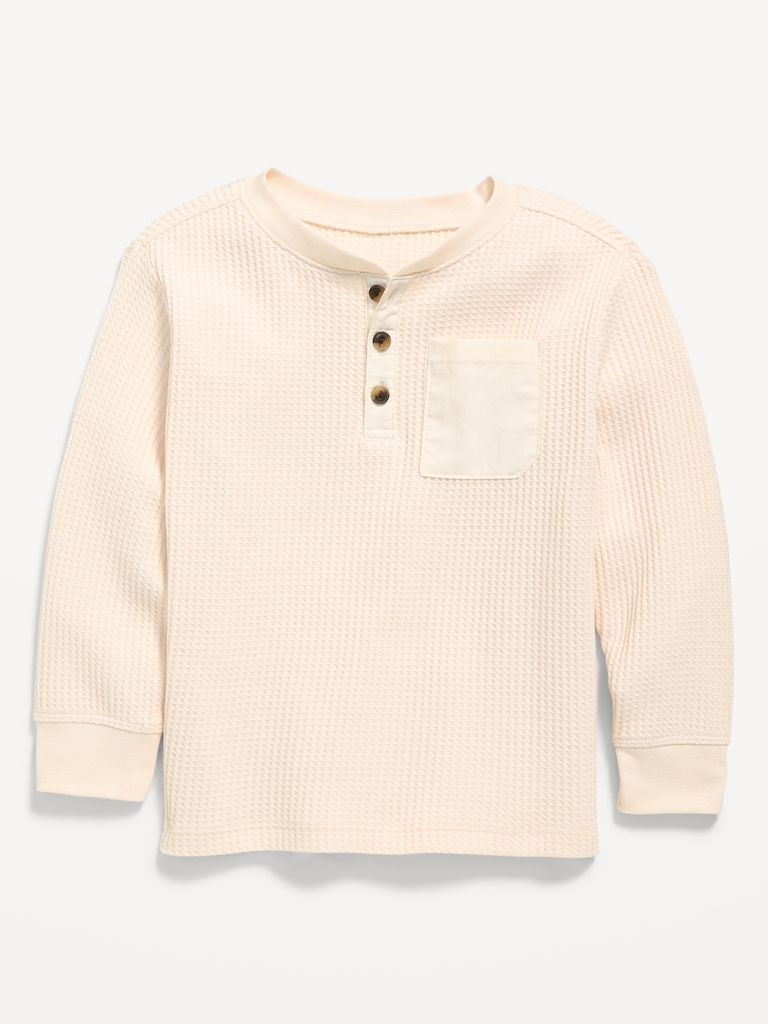 Long-Sleeve Waffle Knit Henley T-Shirt for Toddler Boys